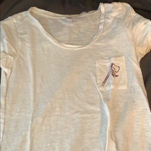 White FSU pocket tee